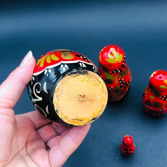 Vintage Russian Nesting Doll 4 in 1 Handmade USSR Folk Art Blonde Matryoshka - Picture 8 of 11